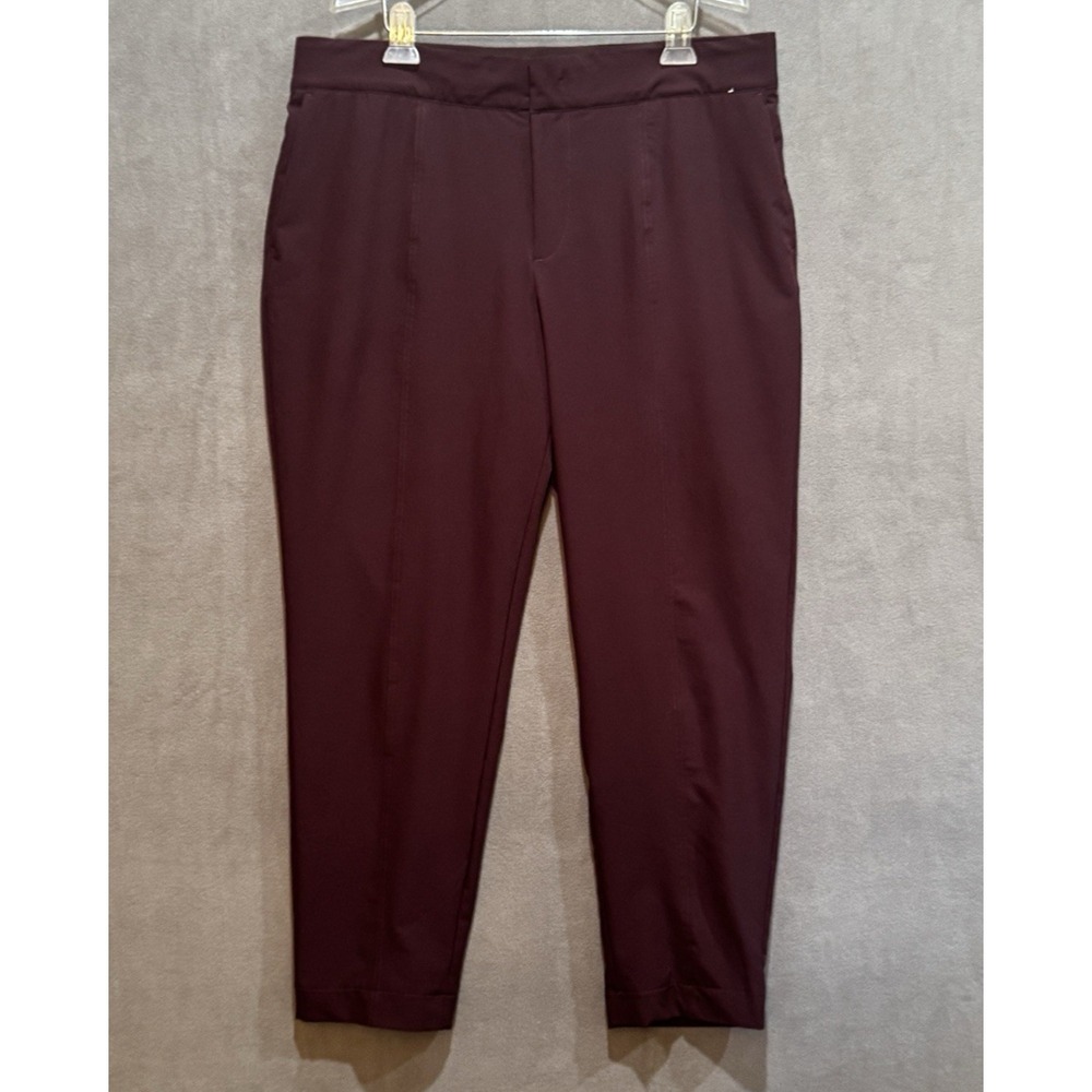 Mondetta Womens Lined Comfort Stretch Burgundy Travel Pants
